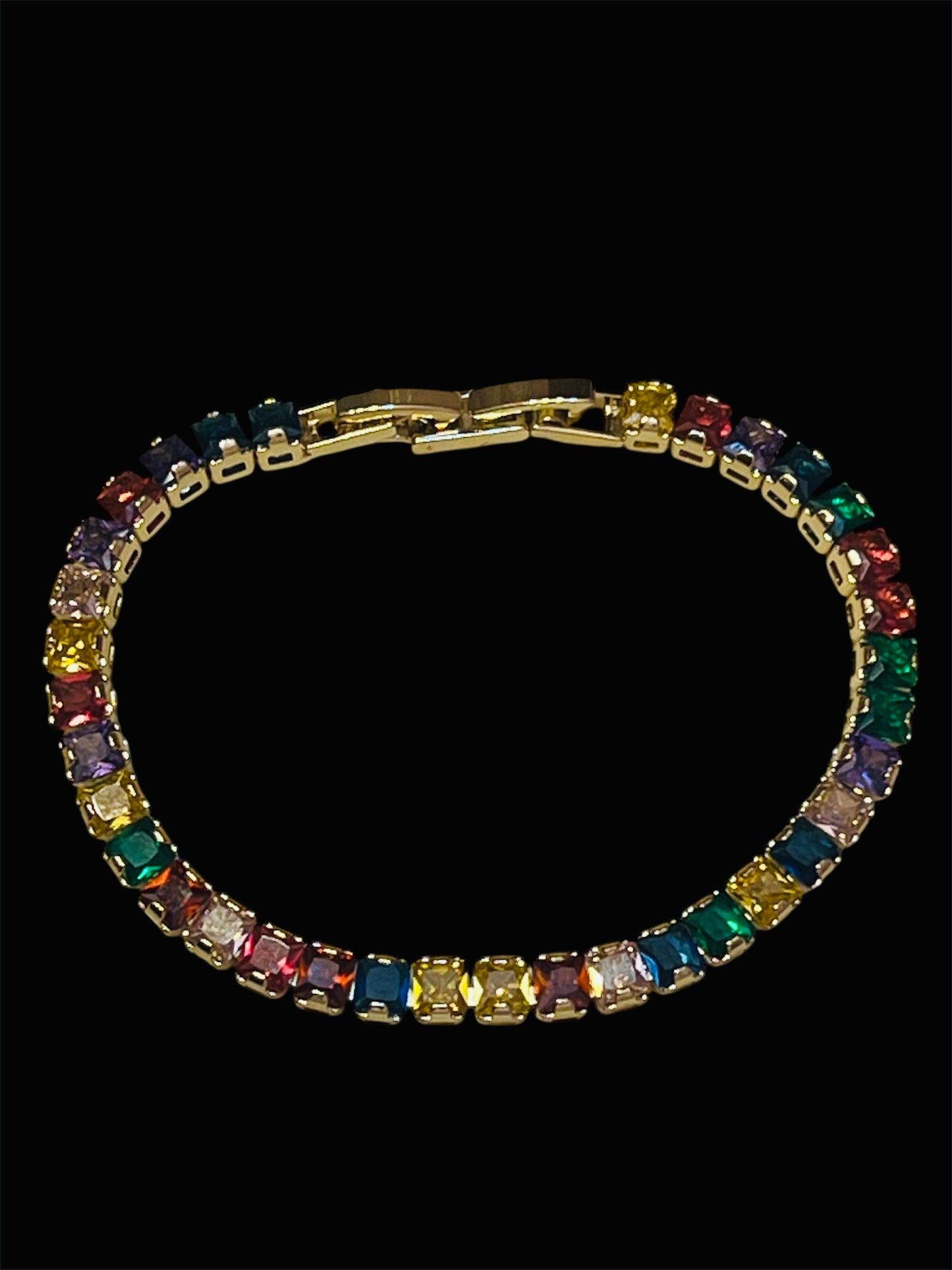14K Gold Plated Colorful Tennis Bracelet