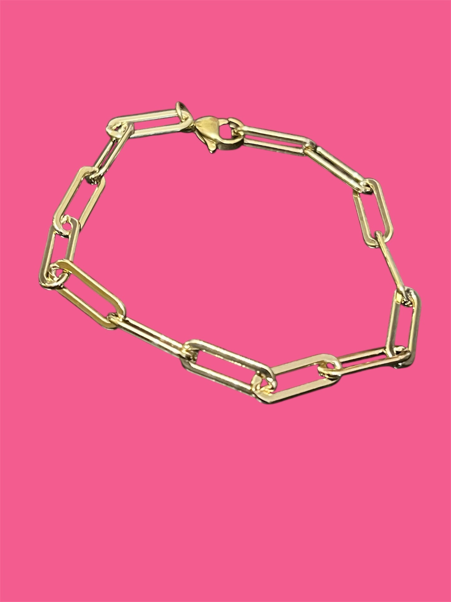 14K Gold Plated Paper Clip Bracelet