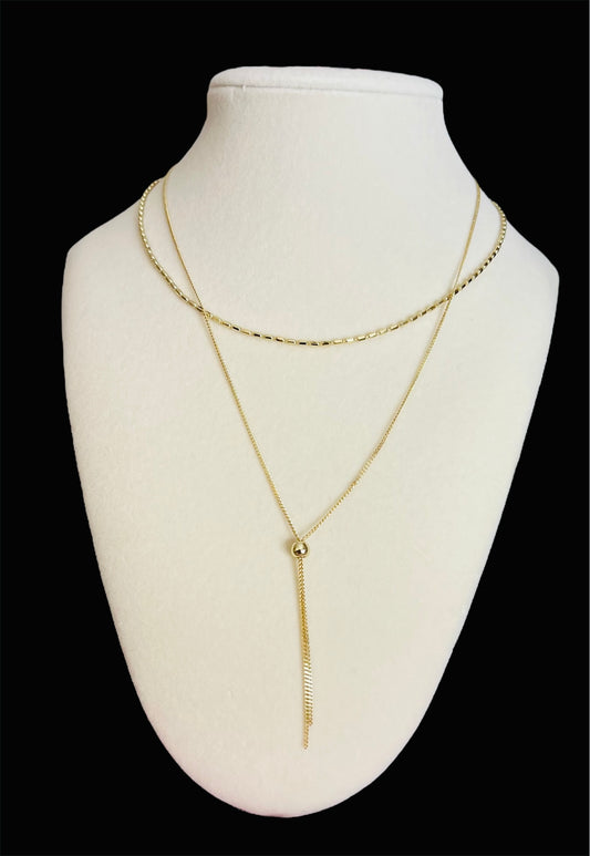14K Gold Plated Double Necklace