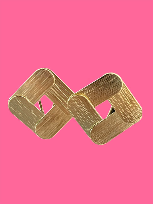 14K Gold Plated Vintage Design Diamond Studs