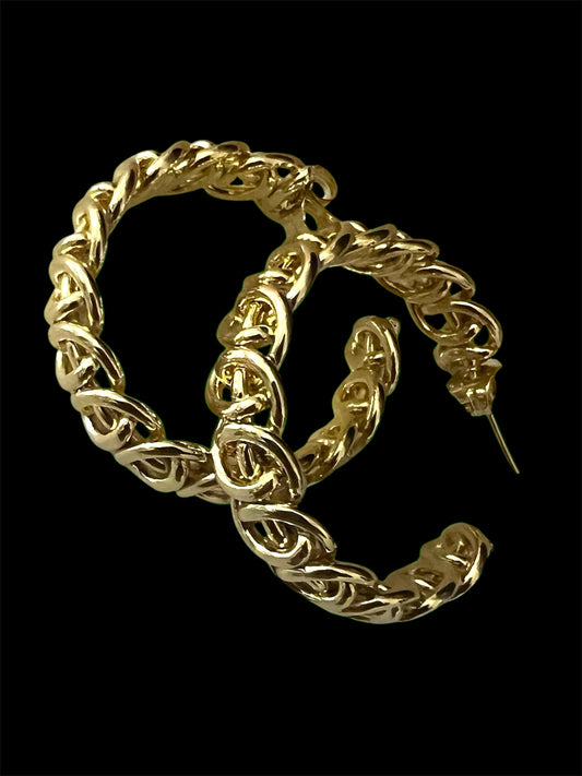 14K Gold Plated Large Hoops