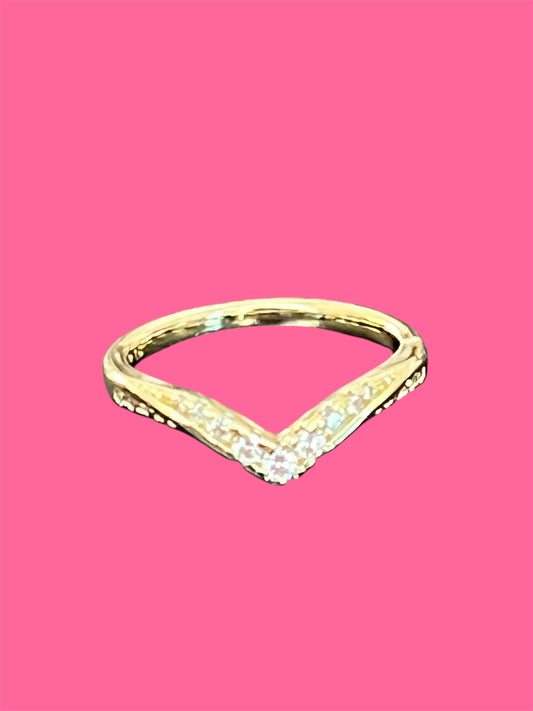 14K Gold Plated V Design Ring