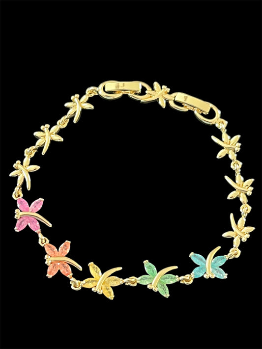 14K Gold Plated Firefly Multicolor Bracelet