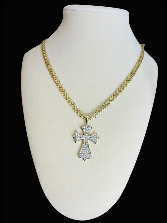 14K Gold Plated Cross Spanish Necklace