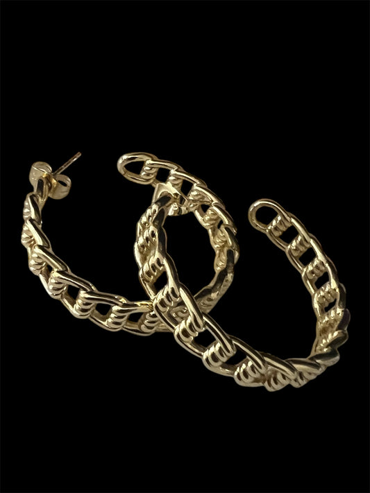 14K Gold Plated Large Hoops