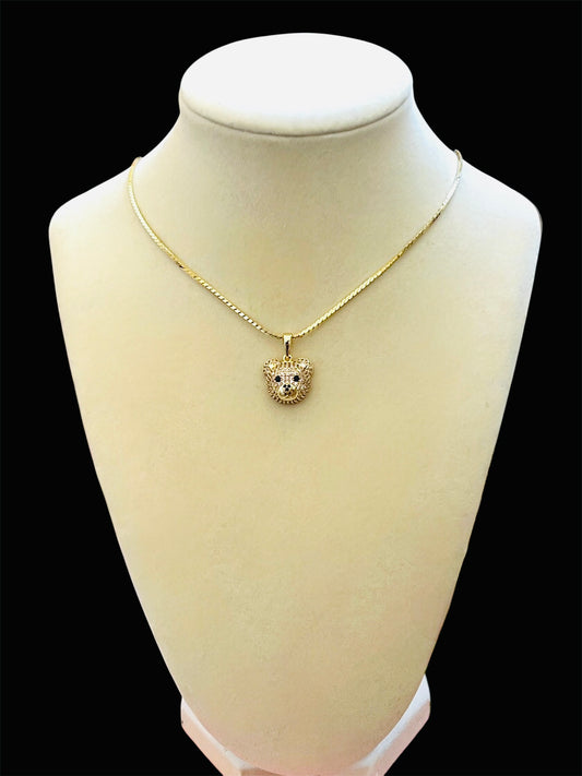 14K Gold Plated Pink Bear Necklace