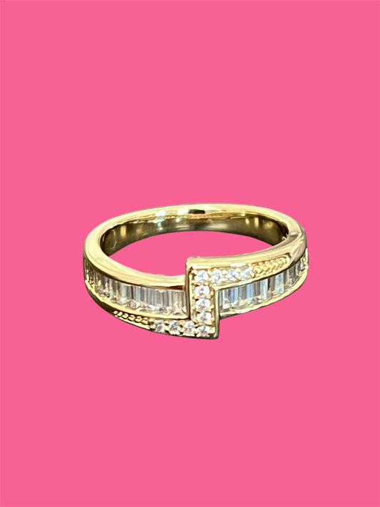 14K Gold Plated Baguette Ring