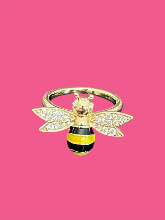 14K Gold Plated Bee Ring