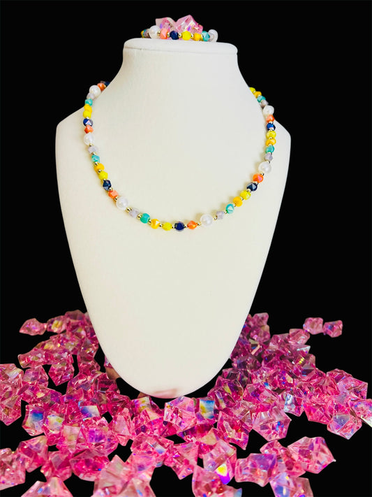 14K Gold Plated Colorful Pearl Set