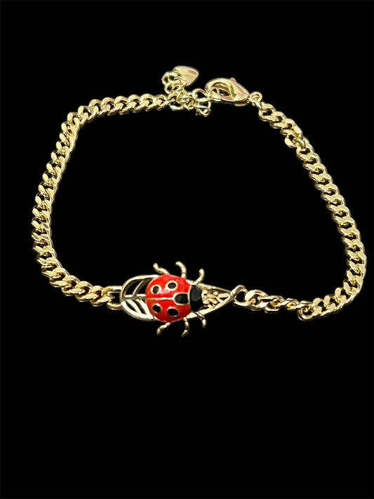 14K Gold Plated Ladybug Bracelet