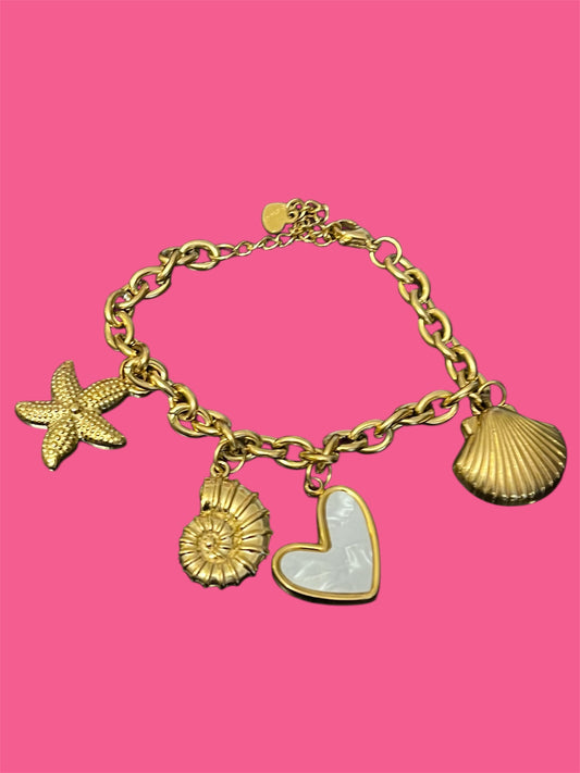 Stainless Steel Beach Charm Bracelet