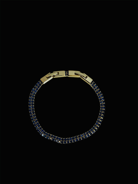 14K Gold Plated Blue Tennis Bracelet
