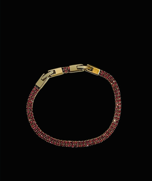14K Gold Plated Pink Tennis Bracelet