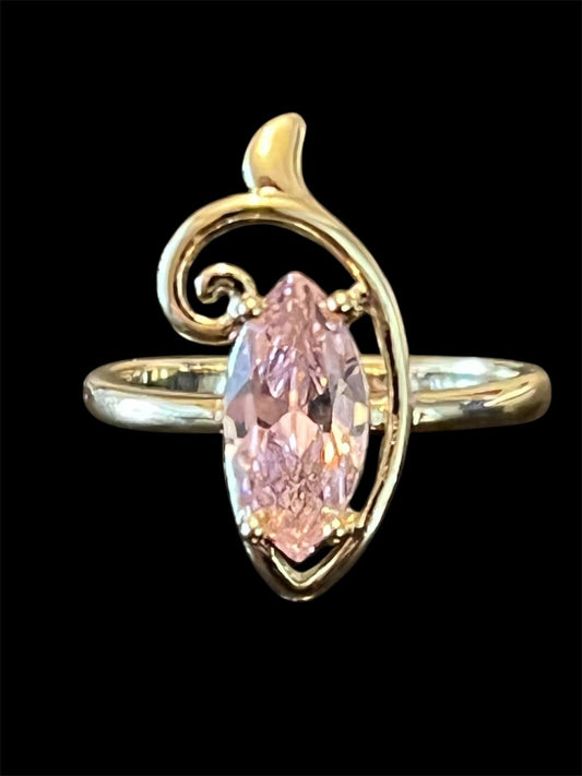 14K Gold Plated Pink Ring