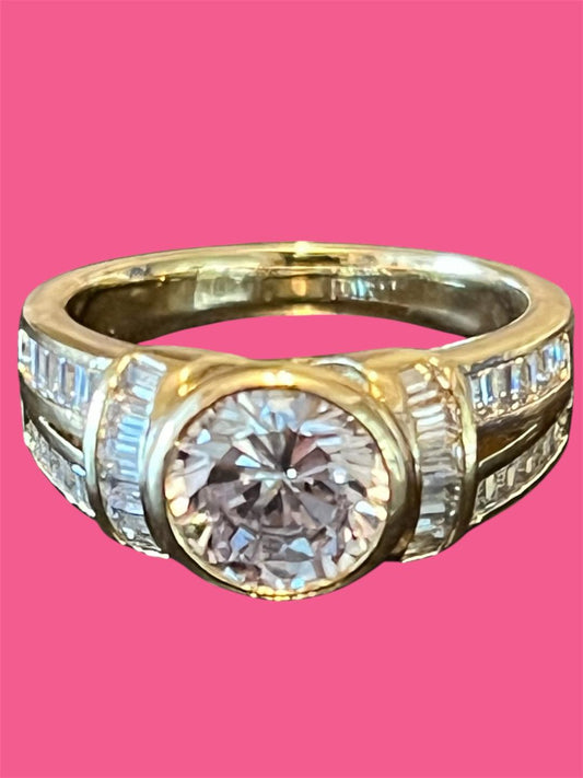 14K Gold Plated Baguette Ring