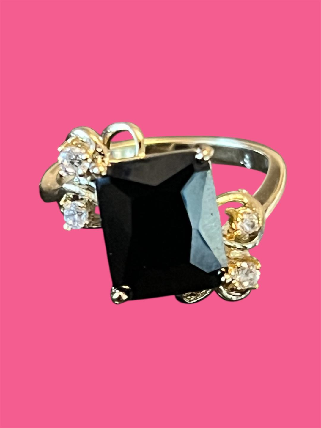 14K Gold Plated Square Flower Ring