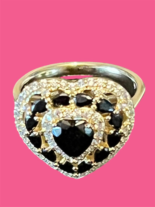 14K Gold Plated Heart Statement Ring