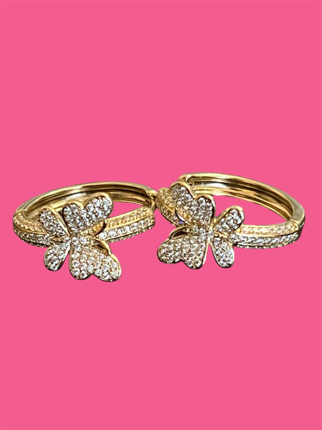 14K Gold Plated Butterfly Hoops
