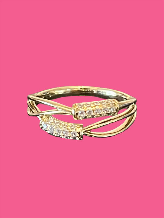 14K Gold Plated Double Design Ring