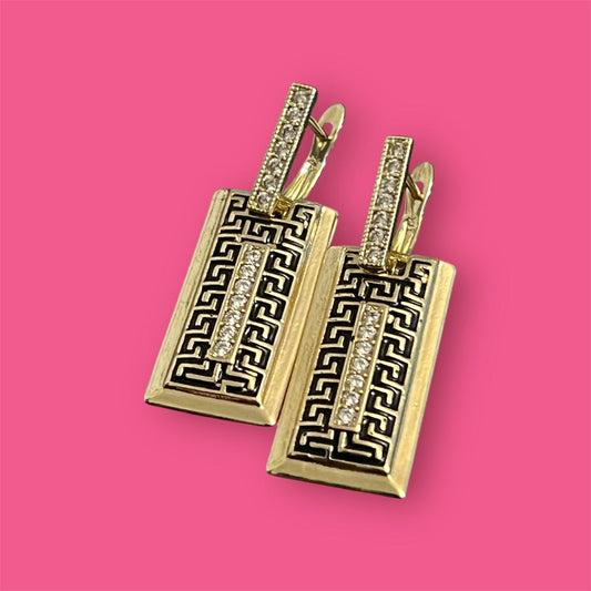 14K Gold Plated Dangling Inspired Earrings