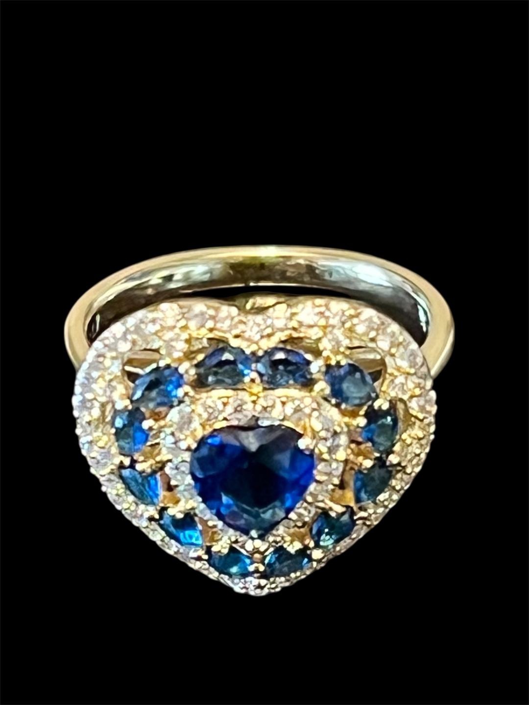 14K Gold Plated Heart Statement Ring
