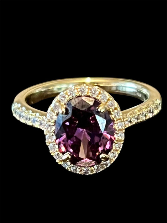 14K Gold Plated Purple Ring