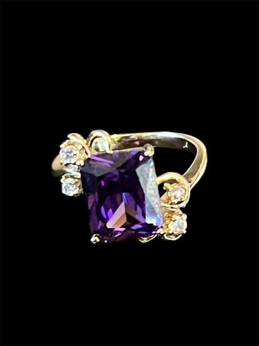 14K Gold Plated Square Flower Ring
