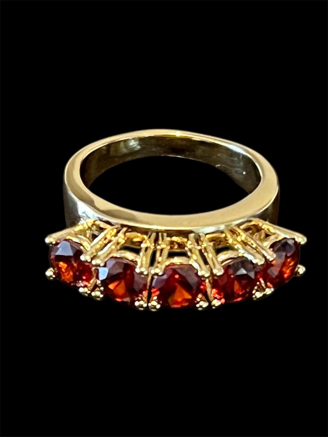 14K Gold Plated Red Ring