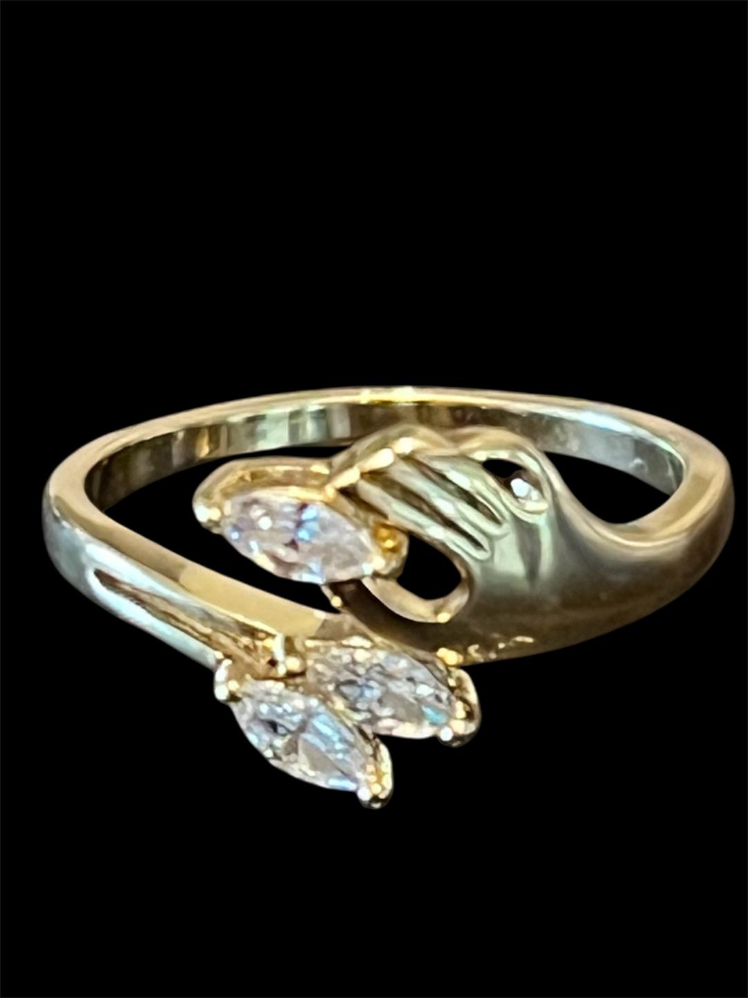14K Gold Plated Hand Ring