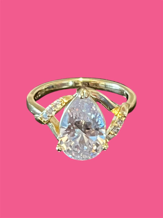 14K Gold Plated Teardrop Ring