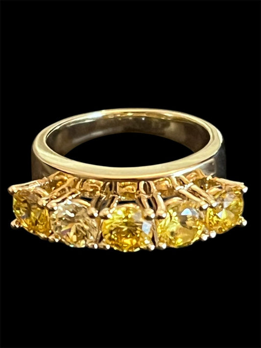 14K Gold Plated Yellow Statement Ring